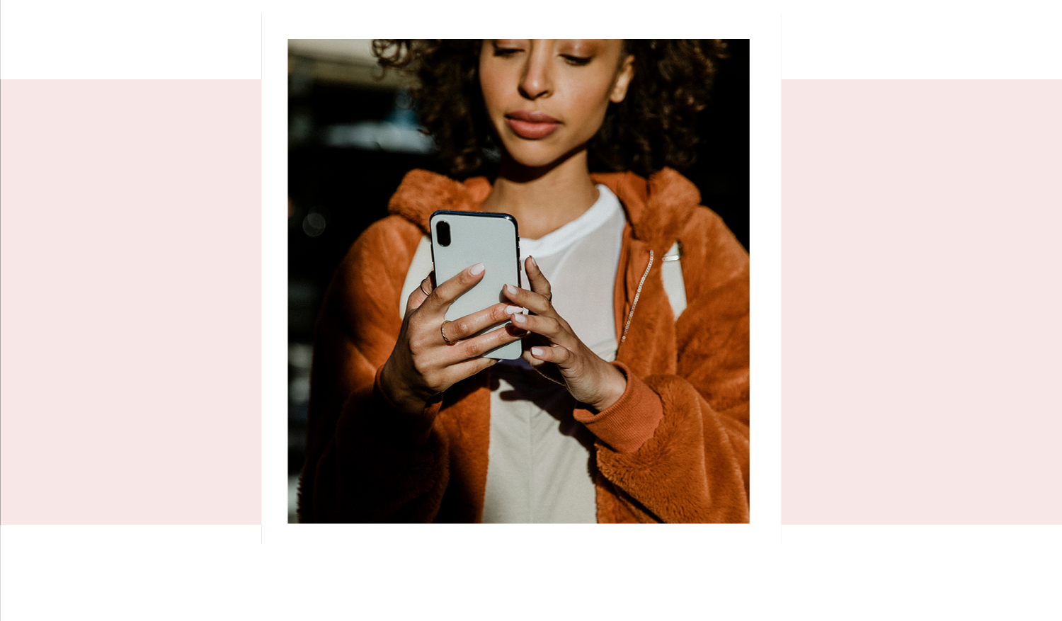 A woman searching on her phone for pregnancy support in Shelton, Washington